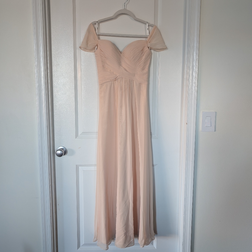 Elizabeth K. Cream Dress With Pleated Bodice